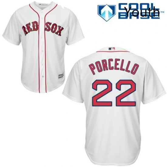 Youth Majestic Boston Red Sox 22 Rick Porcello Authentic White Home Cool Base MLB Jersey